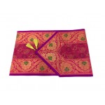 Indian Silk Table Runner with 6 Placemats & 6 Coaster in Pink Color Size 16x62